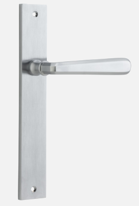 Iver Copenhagen Door Lever 12372 Rectangular Backplate Brushed Chrome - Passage ,Privacy & Entrance