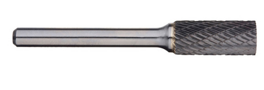 Trucut Heavy Duty Alpha 1/2" Cylindrical Carbide Burr Aluminium Cut - 1/4" Shank & 1/4" Shank 6" Long Series