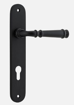 Iver Verona Door Lever 12730 Oval Backplate Matt Black - Passage ,Privacy & Entrance