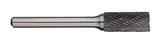 Trucut Heavy Duty Alpha 1/2" (1/4" Shank) & 12.7mm (6mm Shank)Cylindrical Burr with End Cut Aluminium Cut