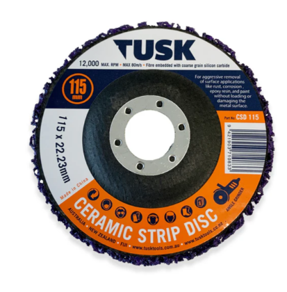 Tusk Heavy Duty Ceramic Strip Disc 115mm x 22.23mm & 125mm x 22.23mm