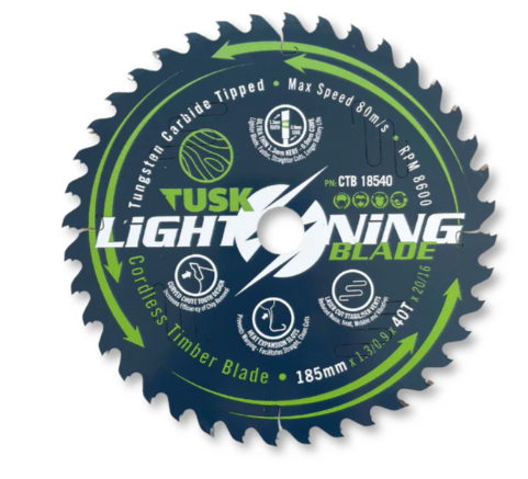 Tusk Heavy Duty Cordless Timber Blade -165mmx1.3/0.9x24T ,165mmx1.3/0.9x40T ,165mmx1.3/0.9x52T & 185mmx1.3/0.9x24T ,185mmx1.3/0.9x40T ,185mmx1.3/0.9x52T