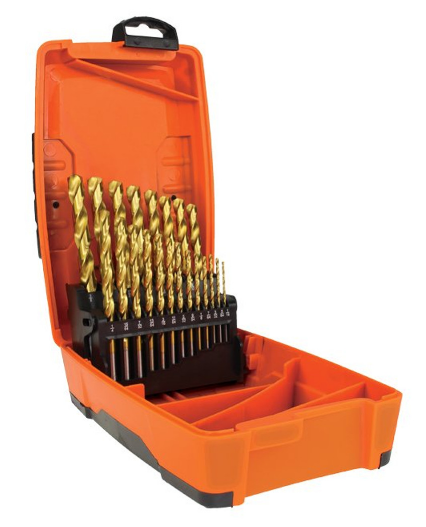Trucut Heavy Duty Alpha Slim box & Tuff box Gold Series Drill Set Imperial 1/16" x 3/8" 21 piece