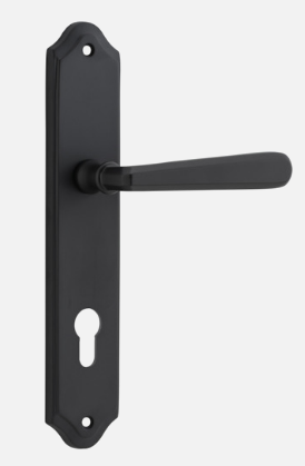 Iver Copenhagen Door Lever 12874 Shouldered Backplate Matt Black - Passage ,Privacy & Entrance