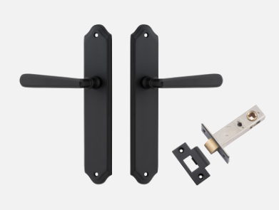 Iver Copenhagen Door Lever 12874 Shouldered Backplate Matt Black - Passage ,Privacy & Entrance