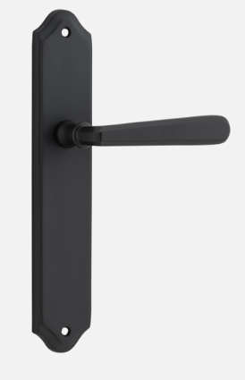 Iver Copenhagen Door Lever 12874 Shouldered Backplate Matt Black - Passage ,Privacy & Entrance