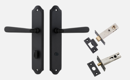 Iver Copenhagen Door Lever 12874 Shouldered Backplate Matt Black - Passage ,Privacy & Entrance