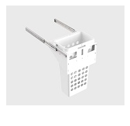 Tanova NZ Simplex Pull Out  Soft Close Laundry - 300mm, 450mm Cabinet - 1 x 36Litre Plastic Basket – White & White & Blue