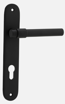 Iver Helsinki Door Lever 12900 Oval Backplate Matt Black - Passage ,Privacy & Entrance