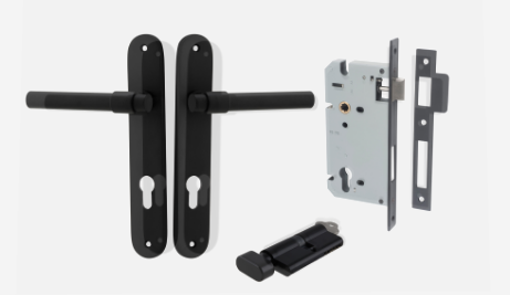 Iver Helsinki Door Lever 12900 Oval Backplate Matt Black - Passage ,Privacy & Entrance