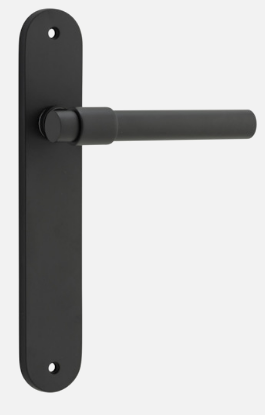 Iver Helsinki Door Lever 12900 Oval Backplate Matt Black - Passage ,Privacy & Entrance