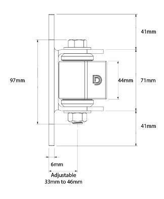 D&D Technologies DD TECH SHUTIT BADASS STEEL TO STEEL ,FACE MOUNT & ALUMINIUM HALF BOLT-ON HINGE