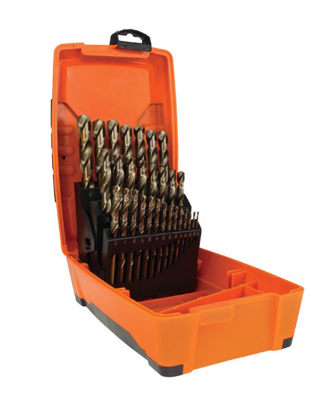 Trucut Heavy Duty Alpha Drill Set Slim Box Gold Series & Tuff Box Cobalt and Gold Series Imperial 1/16" - 1/2" 29 piece
