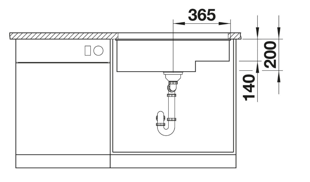 Blanco Germany Subline 700 - U Level Sink Single Bowl ( Width 700mm x Depth 200mm ) ,Second bowl ( depth : 140mm ) Blanco Silgranit Range- Available in 5 Colours : Anthracite ,Black ,Rock Grey ,White ,Alu-Metallic