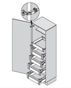 Blum Tandembox Antaro Space tower kitset one door 5 × 30kg length 500-550mm ( 275-600w ) Available in Silk White
