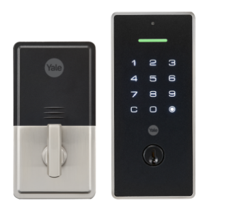 YALE LIBI KEYED DIGITAL DEADBOLT MATT BLACK & SATIN NICKEL