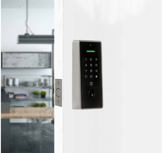 YALE LIBI KEYED DIGITAL DEADBOLT MATT BLACK & SATIN NICKEL