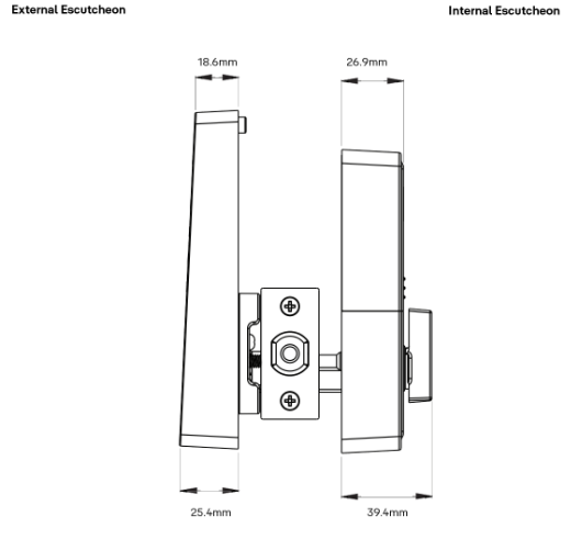 YALE LIBI KEYED DIGITAL DEADBOLT MATT BLACK & SATIN NICKEL