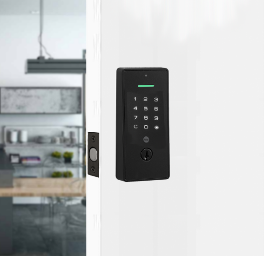YALE LIBI KEYED DIGITAL DEADBOLT MATT BLACK & SATIN NICKEL