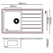Mercer Urban Single Bowl with Drainer - UBD35.41