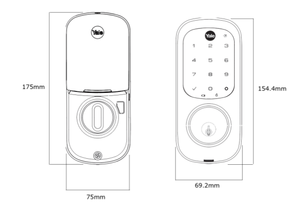 YALE ASSURE KEYED SMART-READY LOCK WITH APEX 143 x 300 ENTRANCE SET MATT BLACK & SATIN NICKEL