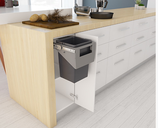 Tanova NZ Simplex Pull Out Soft Close Kitchen Bin - Width 200mm ,300mm and 350mm Behind Door Handle type Cabinet - 1 x 8Litre , 1 x 10Litre ,1 x 12Litre ,1 x 15Litre ,1 x 18Litre & 1 x 24Litre