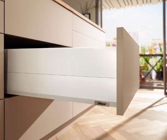 Blum Merivobox Kitset 40kg Sink Drawer 'E' height 209mm (M+BOXCAP E) - Available in Silk White and Orion Grey