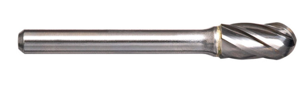 Trucut Heavy Duty Alpha 12.7mm Cylindrical Ball Nose Carbide Burr Aluminium Cut & Metric - 6mm Shank & 6" Long Series