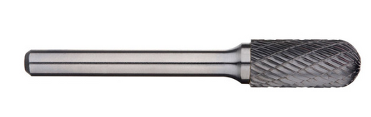 Trucut Heavy Duty Alpha 12.7mm Cylindrical Ball Nose Carbide Burr Aluminium Cut & Metric - 6mm Shank & 6" Long Series