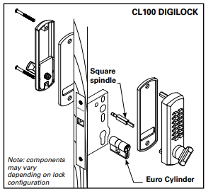 Cavity Slider For Doors Cavilock CL100 Mortice Key One Side Reversible Cylinder Edge Pull  Polished Brass & Satin Chrome