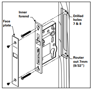 Cavity Slider For Doors Cavilock CL100 Mortice Turn One Side Reversible Cylinder Polished Brass & Satin Chrome