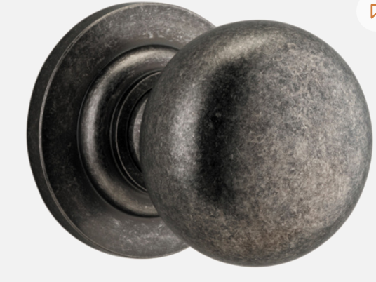 Iver Cambridge Door Knob 0207 Round Rose Distressed Nickel - Passage kit , privacy kit & Entrance Kit (Dual Function 5 pin and Key Thumb 6 Pin)