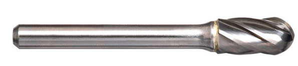 Trucut Heavy Duty Alpha 3/4" (1/4" Shank) & 19mm (6mm Shank )Cylindrical Ball Nose Carbide Burr Aluminium Cut