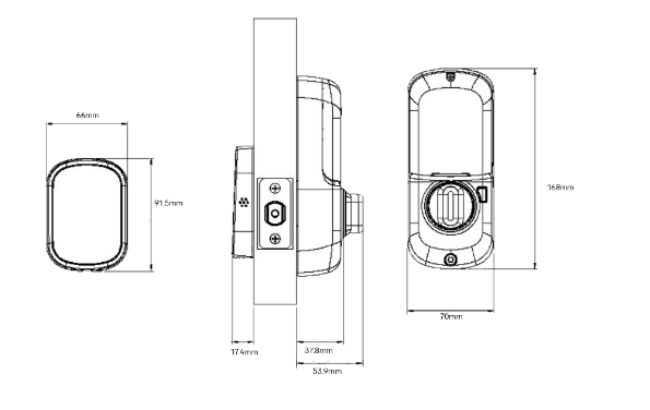 YALE ASSURE SL (Keyless) SMART-READY LOCK WITH APEX 143 x 300 ENTRANCE SET MATT BLACK & SATIN NICKEL