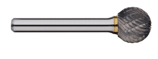 Trucut Heavy Duty Alpha 1/4" & 6mm Ball Carbide Burr Aluminium Cut - 1/4" Shank ,6" Long Series & 6mm Shank