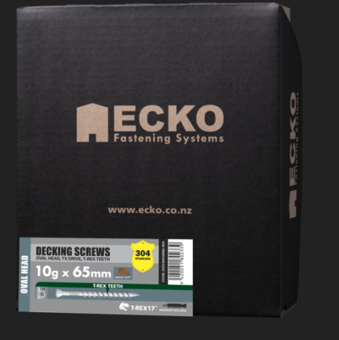 Ecko Decking Screws Oval Head T-REX17-304Stainless Steel 10G -60,65,75 mm Pack of 500