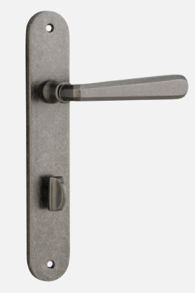 Iver Copenhagen Door Lever 13876 Oval Backplate Distressed Nickel - Passage ,Privacy & Entrance