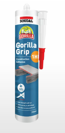 Soudal Gorilla Grip 10Minute & 1 Hour Cure Construction Adhesive 310ml Priced per unit Minimum order Quantity 6 Units