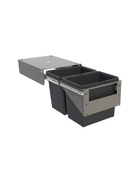 Tanova NZ Simplex Push Open Kitchen Bin - 350mm Cabinet Drawer Front Type - 1 x 15L 2 x 6Litre ,1 x 18L 2 x 8Litre  ,2 x 15Litre ,2 x 18Litre and 2 x 24Litre White & Grey