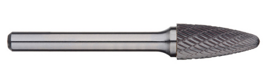 Trucut Heavy Duty Alpha 1/2" (1/4" Shank) ,(6inch Long Series) & 12.7mm (6mm Shank Long Series)Tree Radius Nose Carbide Burr Aluminium Cut