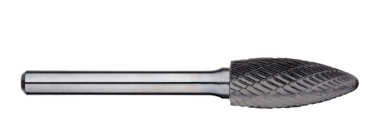 Trucut Heavy Duty Alpha 3/4" (1/4" Shank) & 19mm(6mm Shank) Flame Carbide Burr -Metric