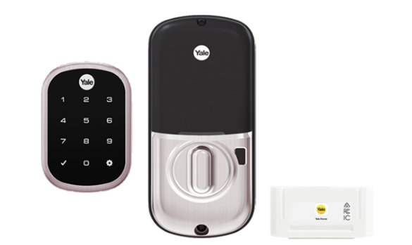 YALE ASSURE SL(Keyless) SMART-READY LOCK WITH APEX 145X375 ENTRANCE SET SATIN NICKEL & MATT BLACK