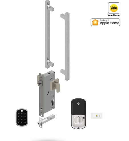 YALE ASSURE SL(Keyless) SMART-READY LOCK WITH APEX 145X375 ENTRANCE SET SATIN NICKEL & MATT BLACK