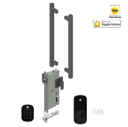 YALE ASSURE SL(Keyless) SMART-READY LOCK WITH APEX 145X375 ENTRANCE SET SATIN NICKEL & MATT BLACK