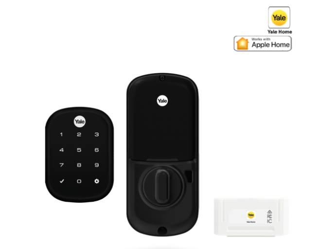 YALE ASSURE SL(Keyless) SMART-READY LOCK WITH APEX 145X375 ENTRANCE SET SATIN NICKEL & MATT BLACK