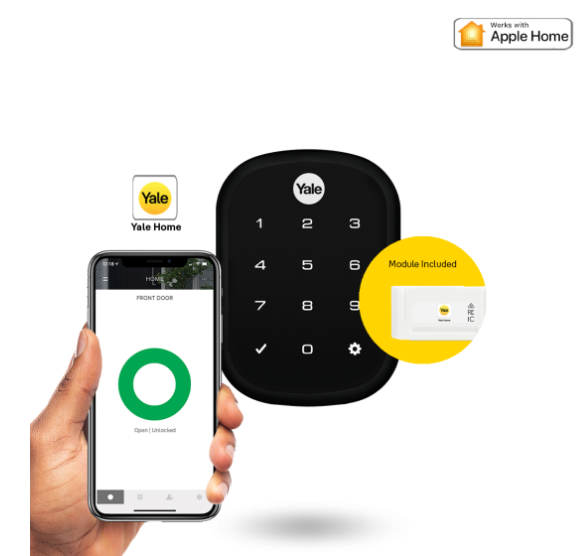 YALE ASSURE SL(Keyless) SMART-READY LOCK WITH APEX 145X375 ENTRANCE SET SATIN NICKEL & MATT BLACK