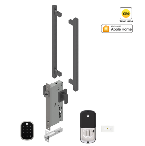 YALE ASSURE SL(Keyless) SMART-READY LOCK WITH APEX 145X375 ENTRANCE SET SATIN NICKEL & MATT BLACK