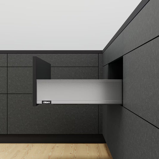 Blum Legrabox pure kitset stainless steel Length 400mm x 106mm - 257mm ( height 4 Options) 40kg