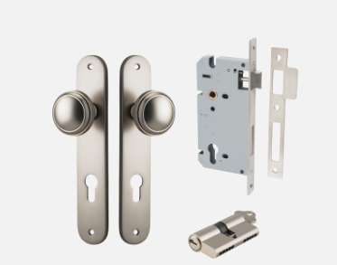 Iver Paddington Door Knob 14832 Oval Backplate Satin Nickel - Passage ,Privacy & Entrance