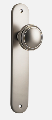 Iver Paddington Door Knob 14832 Oval Backplate Satin Nickel - Passage ,Privacy & Entrance